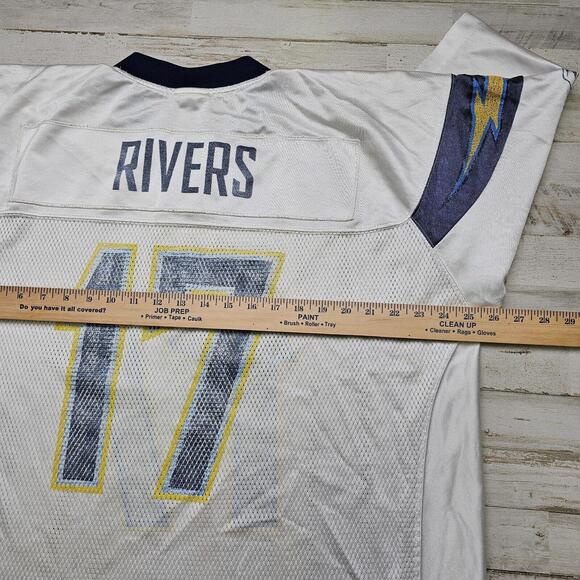Vintage Reebok On Field NFL San Diego Chargers Jersey Philip Rivers #17 Men XL - Picture 7 of 7